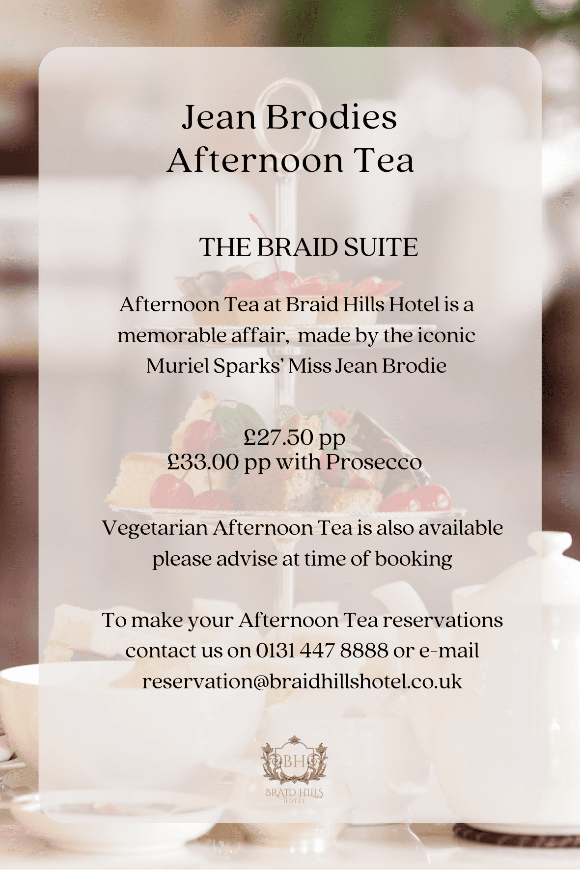 Best Afternoon Tea Venue in Edinburgh, Scotland